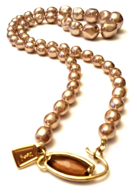 ysl pearl necklace|ysl padlock necklace.